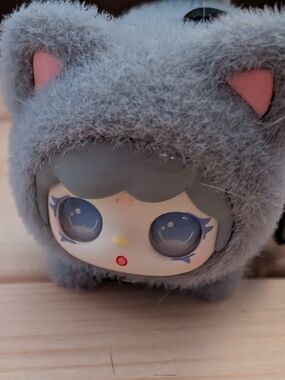 Yooki Versutile Idol Plush Gray Cat Key Chain - Soft Gray Pet Plush